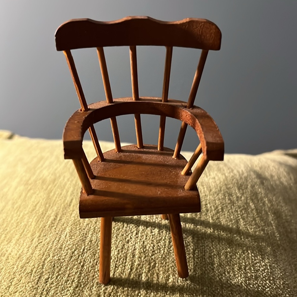 Vintage Shackman Doll House Miniature Chair Japan Windsor Captains Chair
